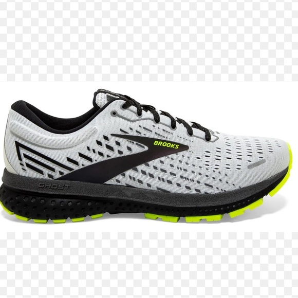 Brooks Ghost 13 Women's Running Shoes - Gray and Neon Green - Picture 1 of 9